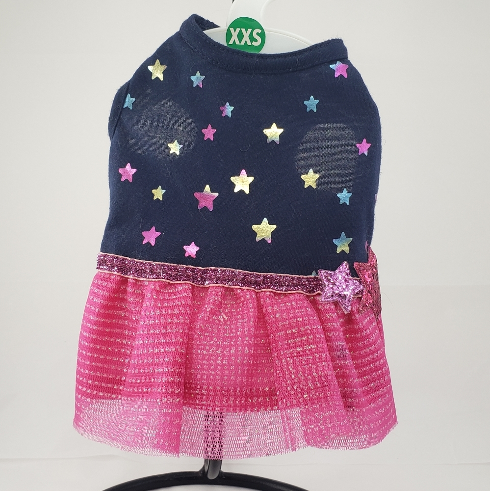 NWOT Top Paw Apparel Star Dress Blue XXS